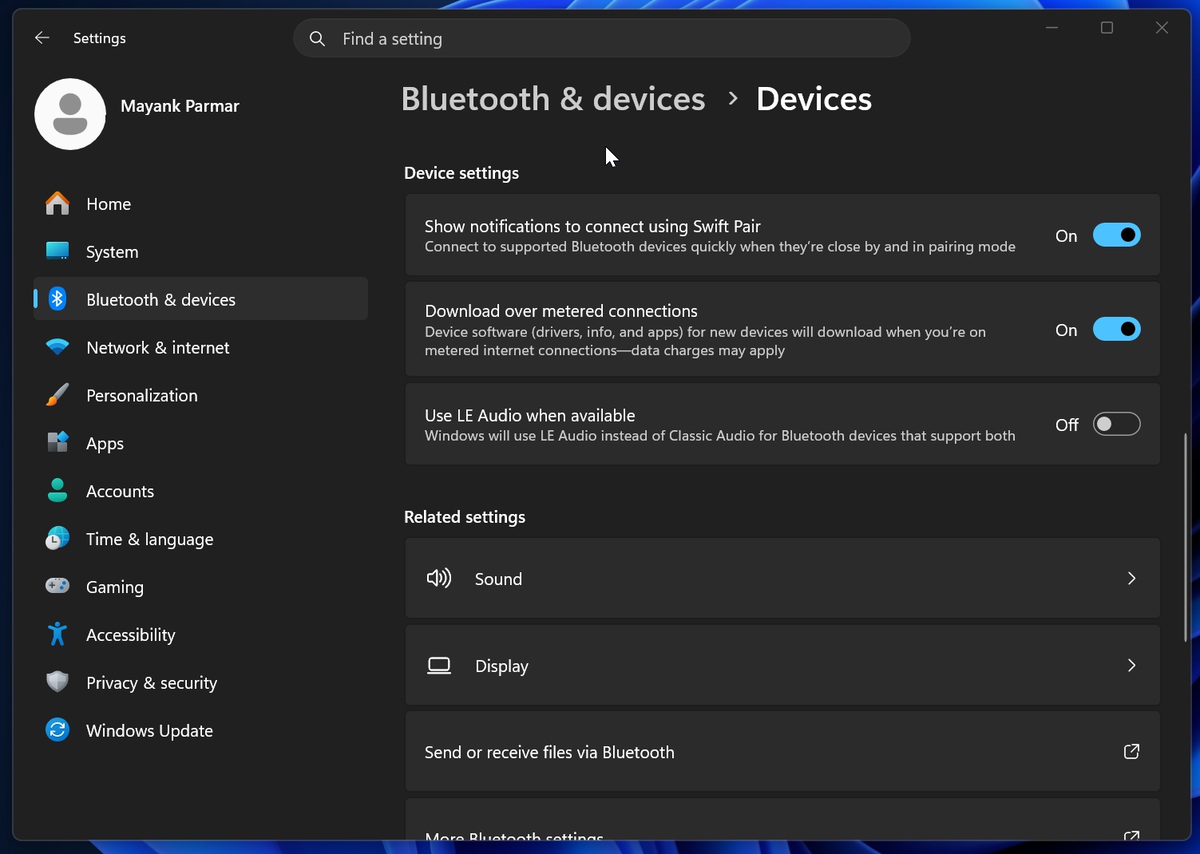 Используйте LE Audio, когда доступно в Windows 11