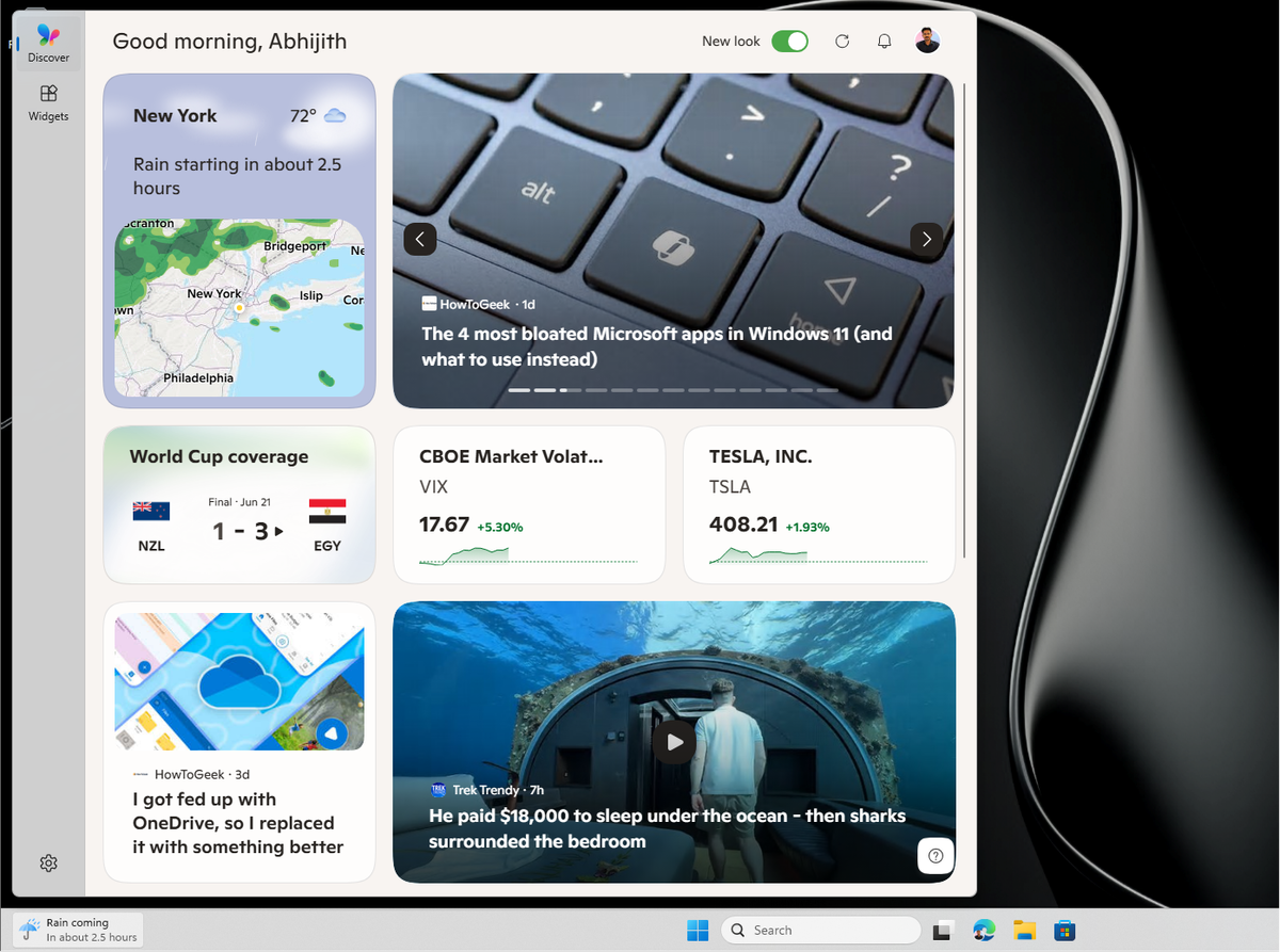 Новые виджеты в Windows 11