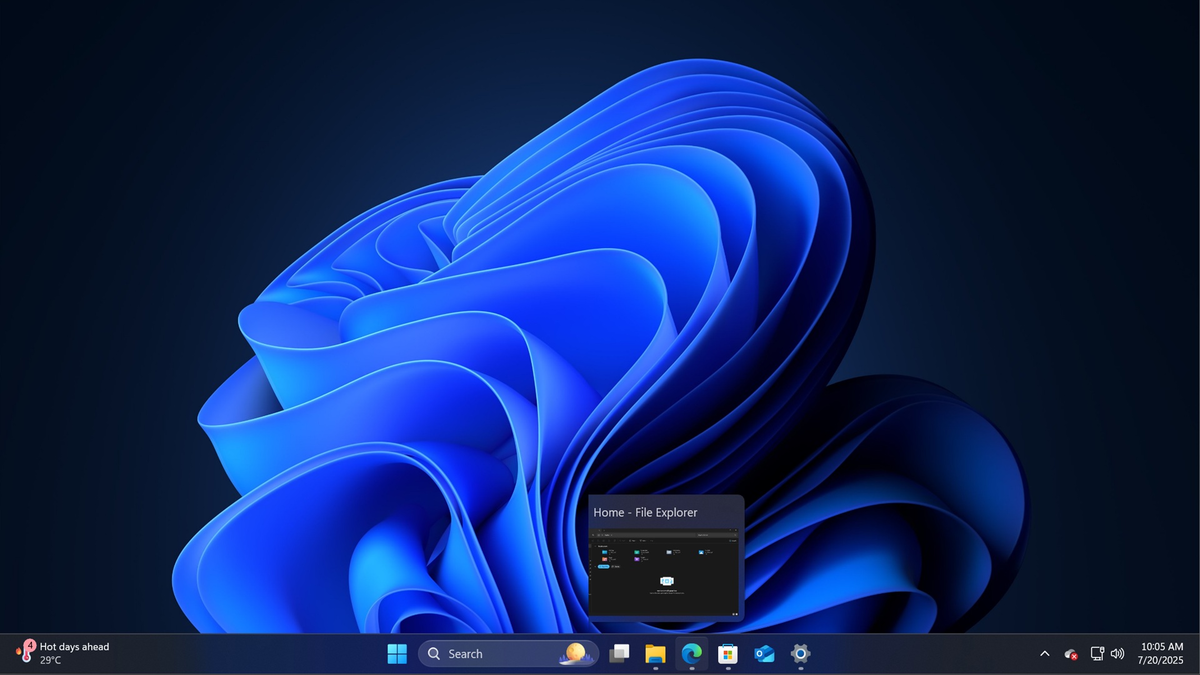 Производительность представления задач и панели задач в Windows 11