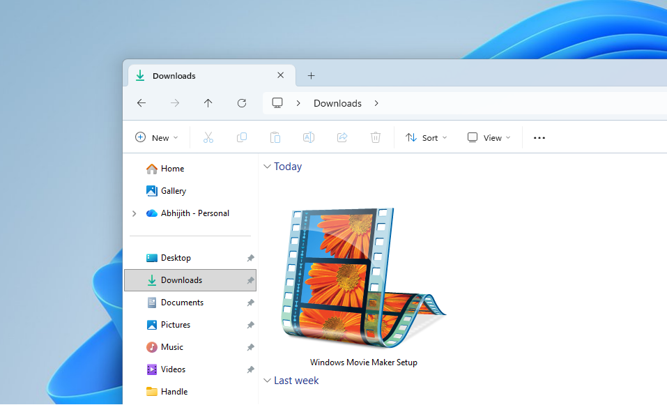 Установочный файл Windows Movie Maker
