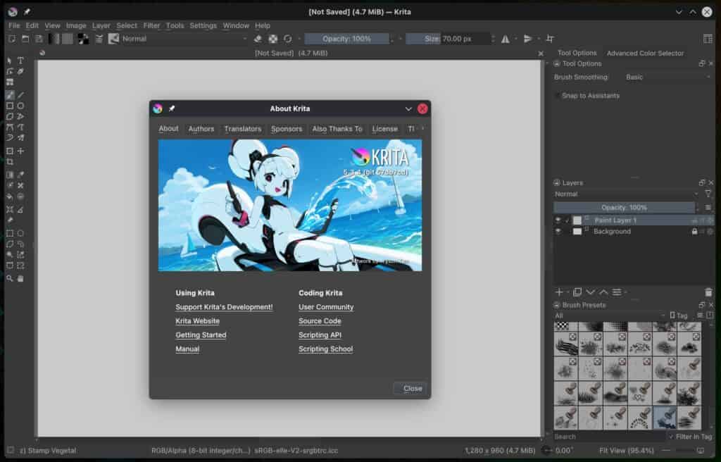 Приложение для цифрового рисования Krita 5.3.4