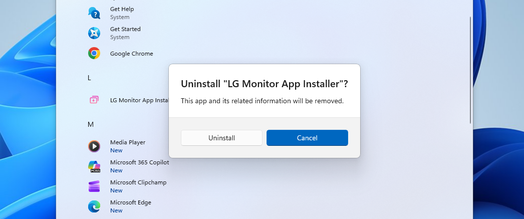 Удаление LG Monitor App Install