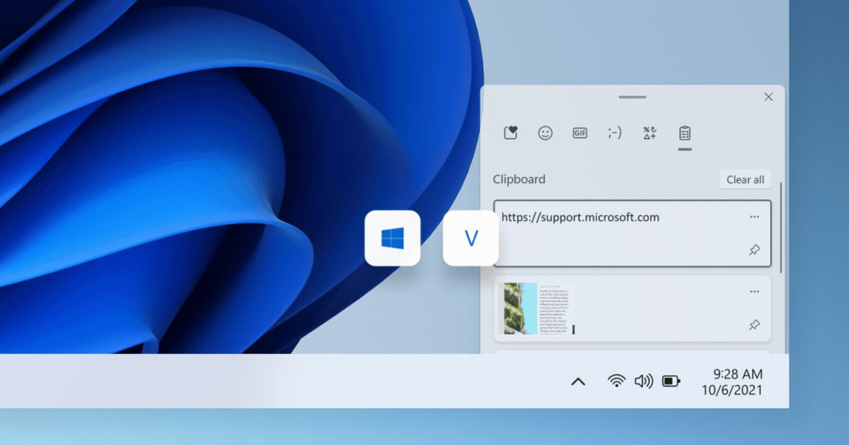 Буфер обмена Windows 11. Изображение: Microsoft